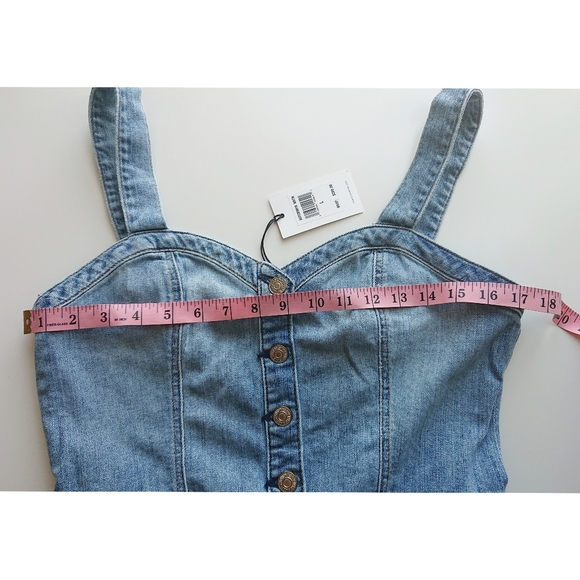 7 For All Mankind Bustier Tank Denim Jumpsuit NWT - Picture 10 of 10